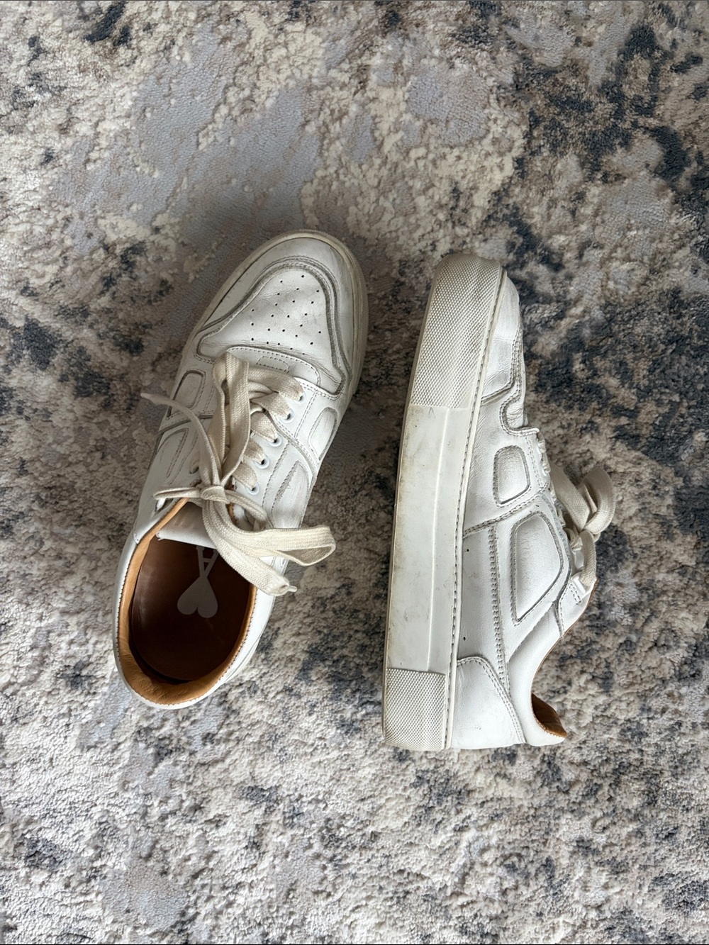 Women's Low-Top Lace-Up Sneakers in Off-White